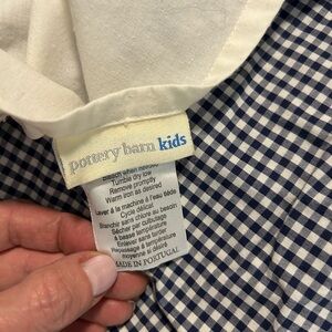 Pottery Barn Kids Blue and White Gingham Bedskirt set of 2